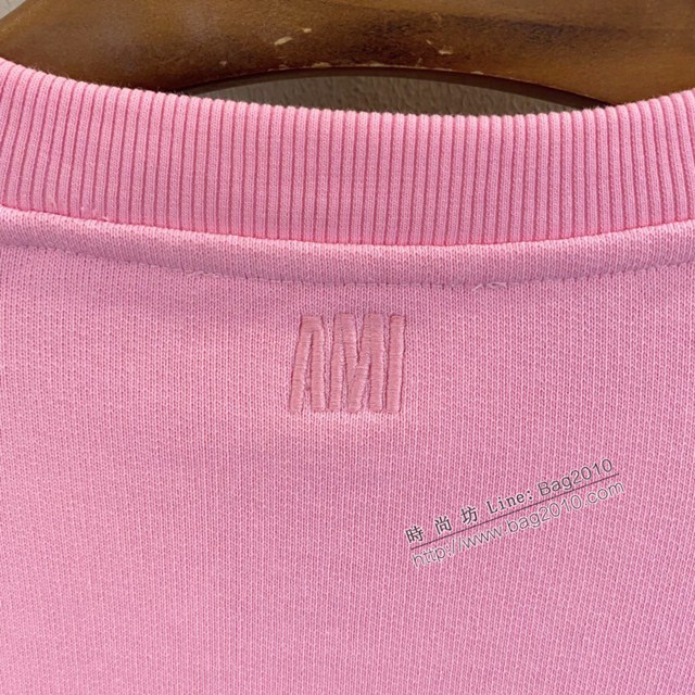 Ami專櫃2023FW新款愛心刺繡插肩圓領衛衣 男女同款 tzy3198